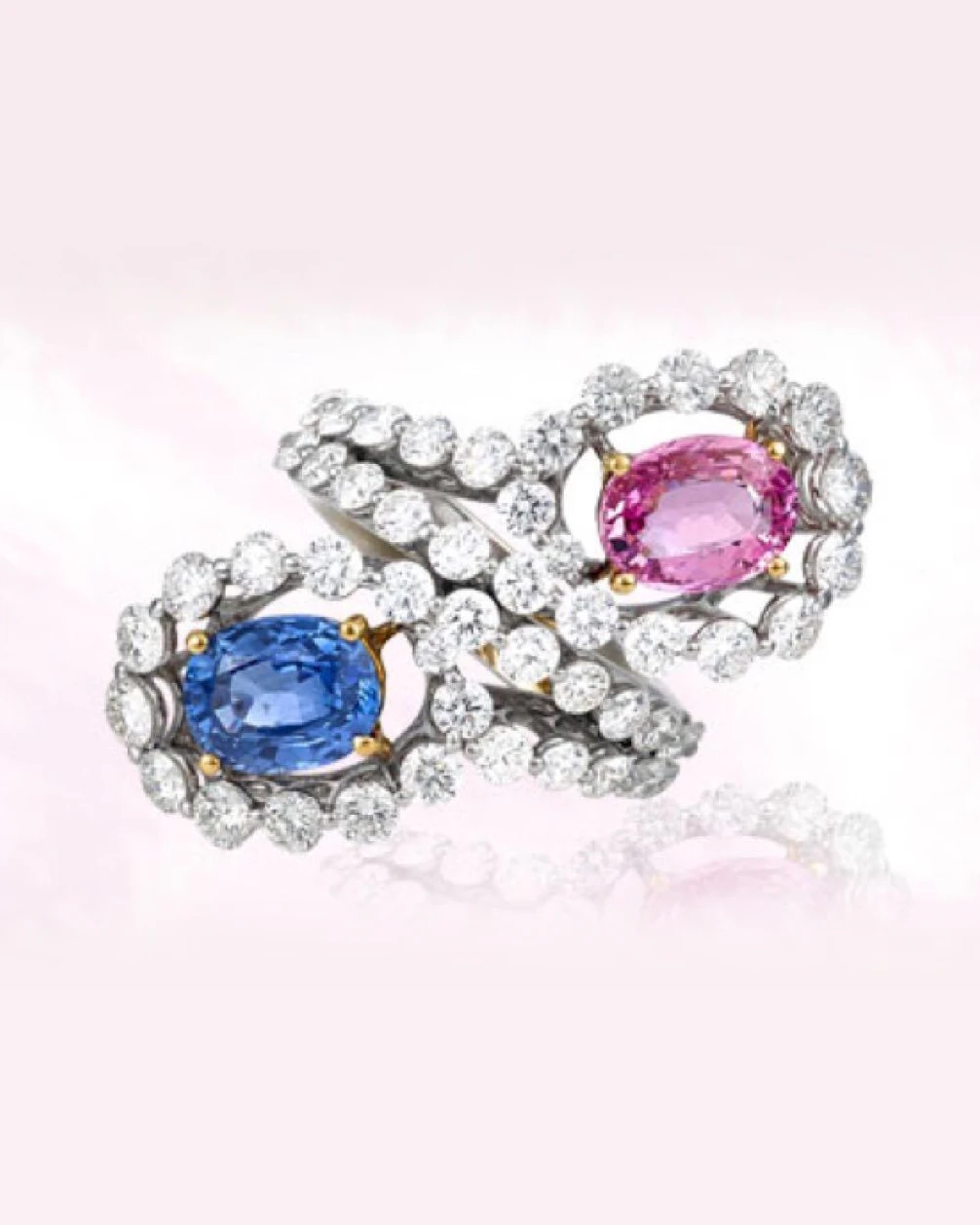 Blue and Pink Sapphire Ring by Germani