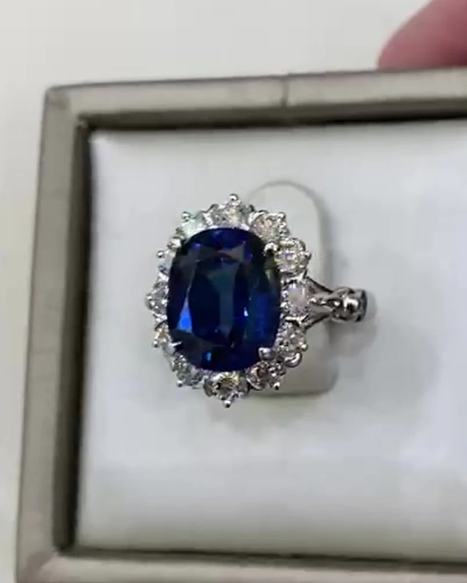 Kashmir Sapphire Engagement Ring by Germani