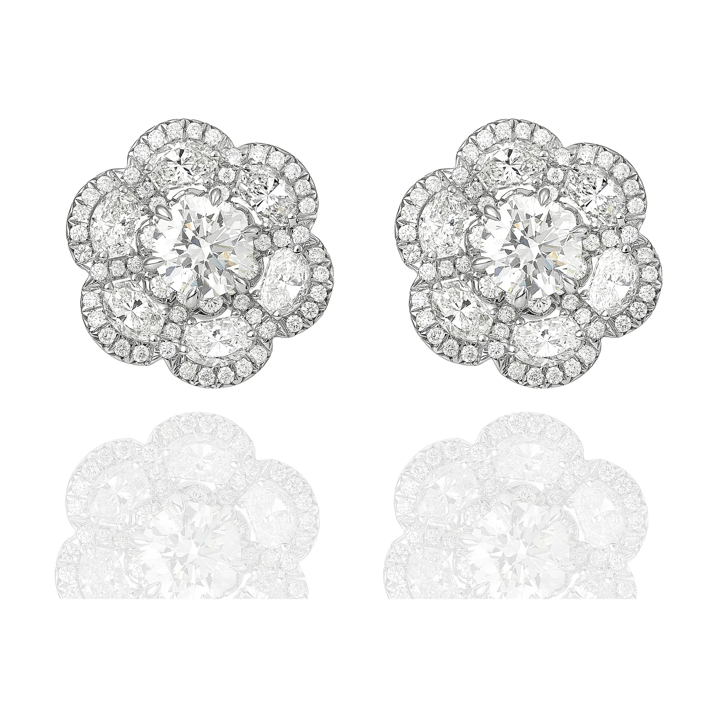 Diamond Flower Earrings by Germani