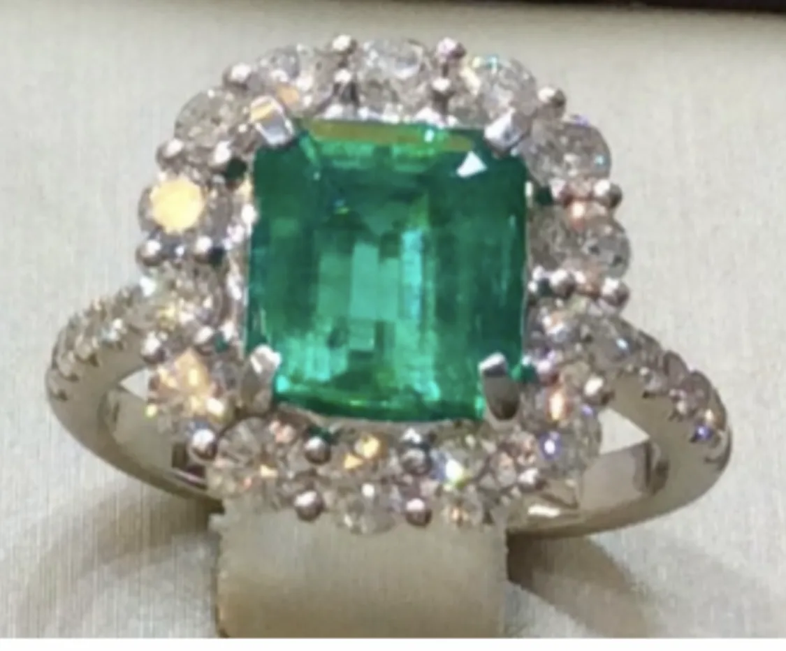 Emerald Halo Ring by Germani