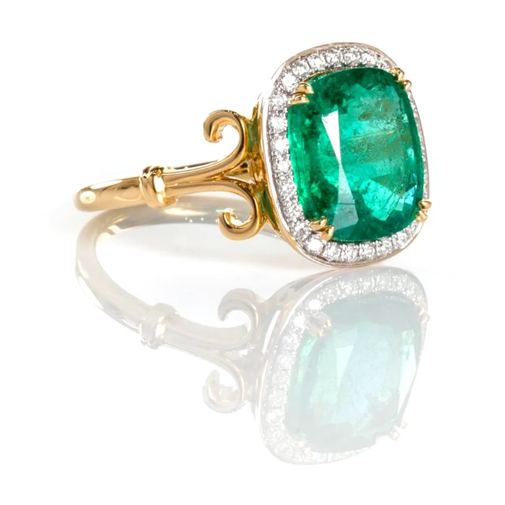 Emerald Scroll Ring by Germani