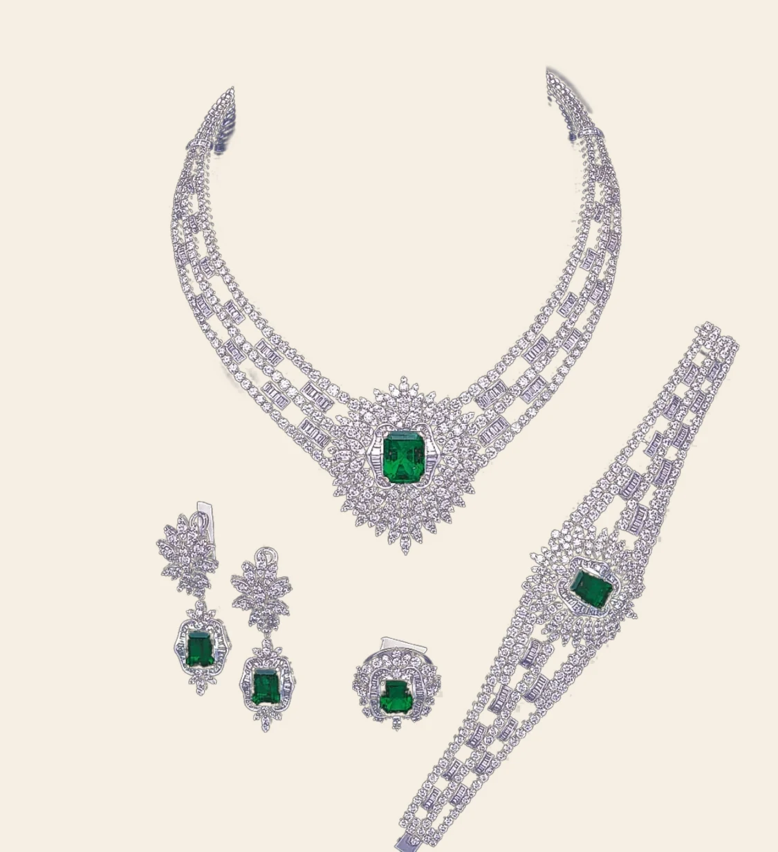 Emerald Parure Made for a Saudi Princess by Germani