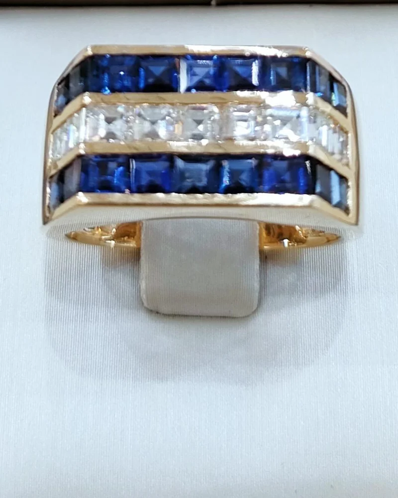 Gents Sapphire and Diamond Ring by Germani