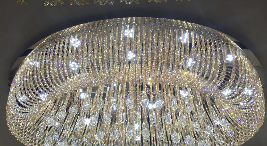 The crystal chandelier chosen for a Germani boutique