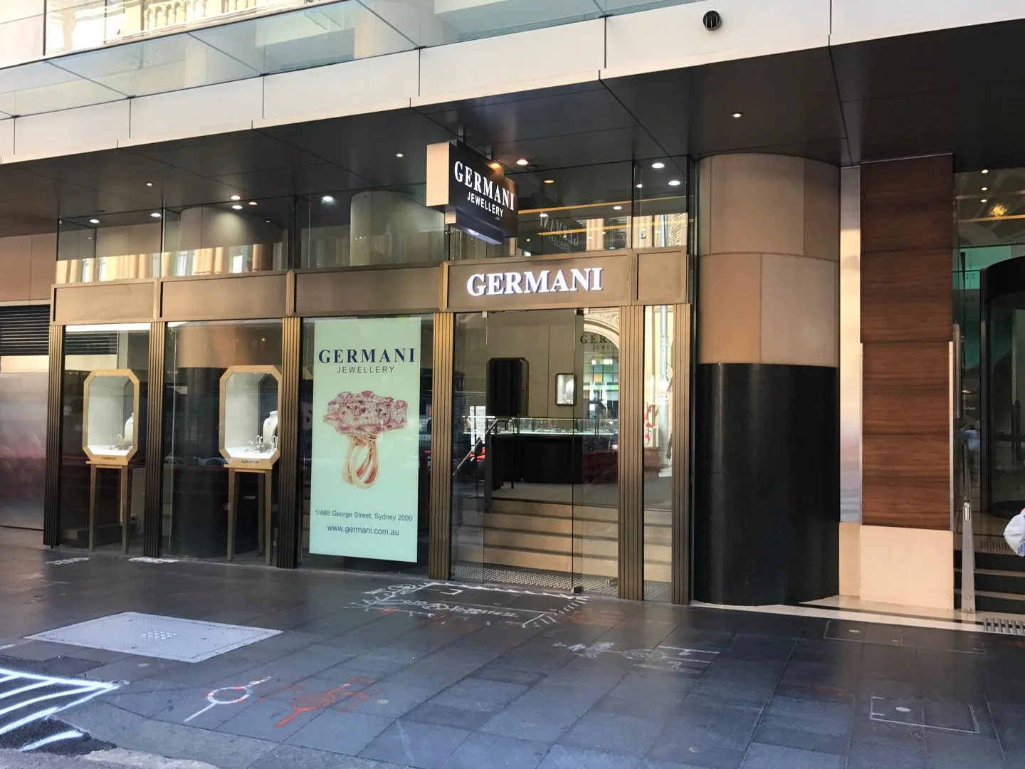 The Germani Jewellery shopfront at 1/488 George Street, Sydney
