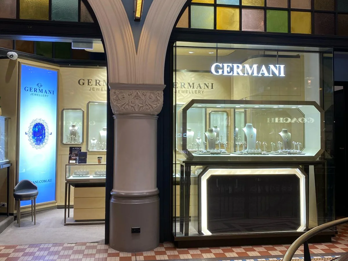 The Germani store beneath the arches of the Queen Victoria Building