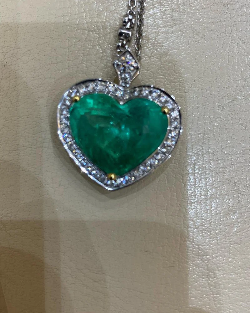 Heart Shape Natural Colombian Emerald by Germani