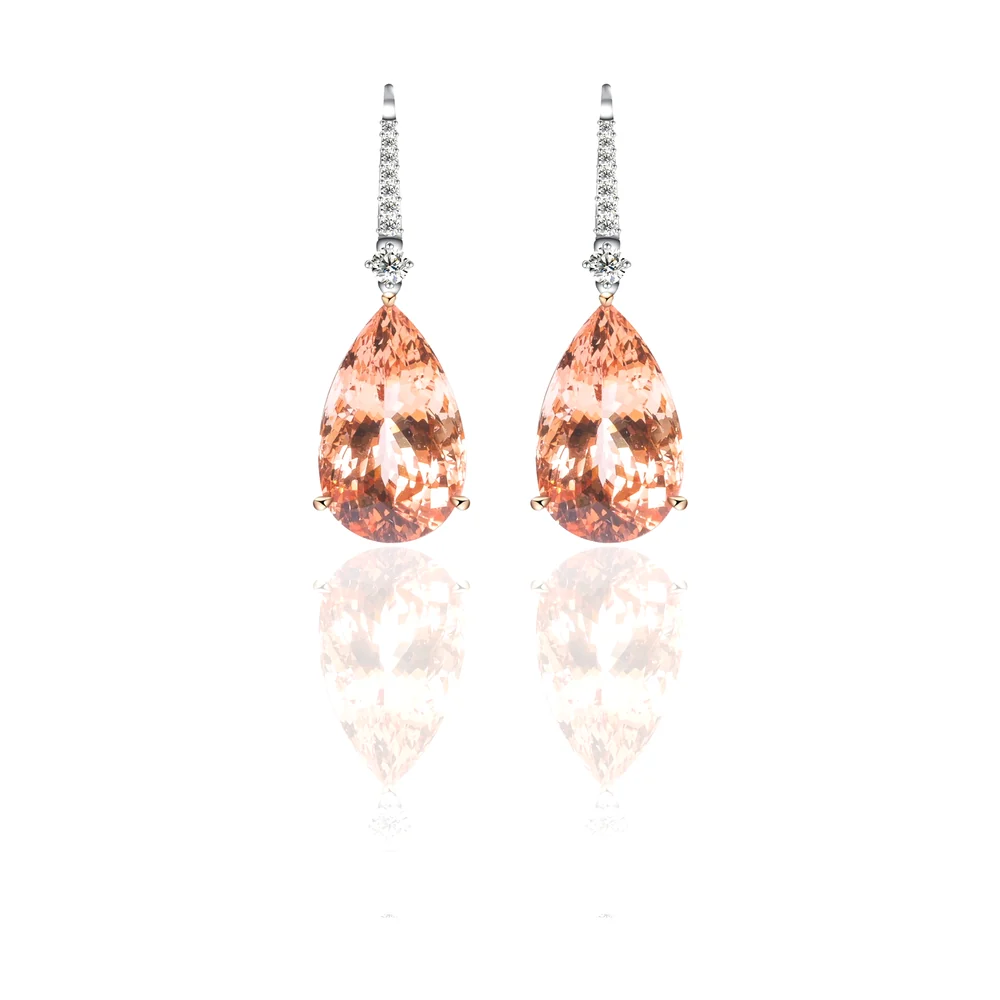 Morganite Drop Earrings by Germani