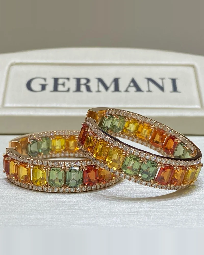 Multicoloured Sapphire Earrings by Germani