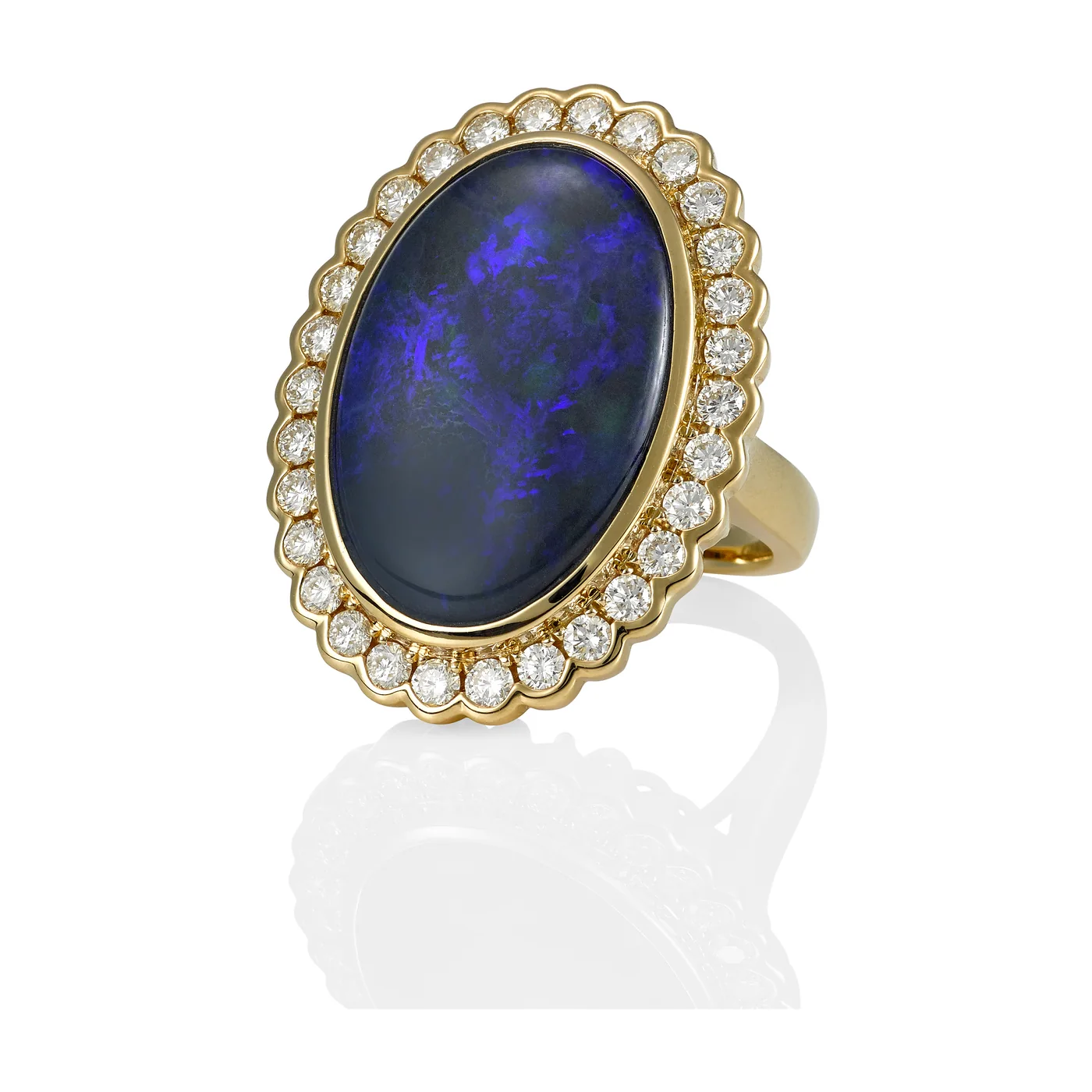 Black Opal Cocktail Ring by Germani
