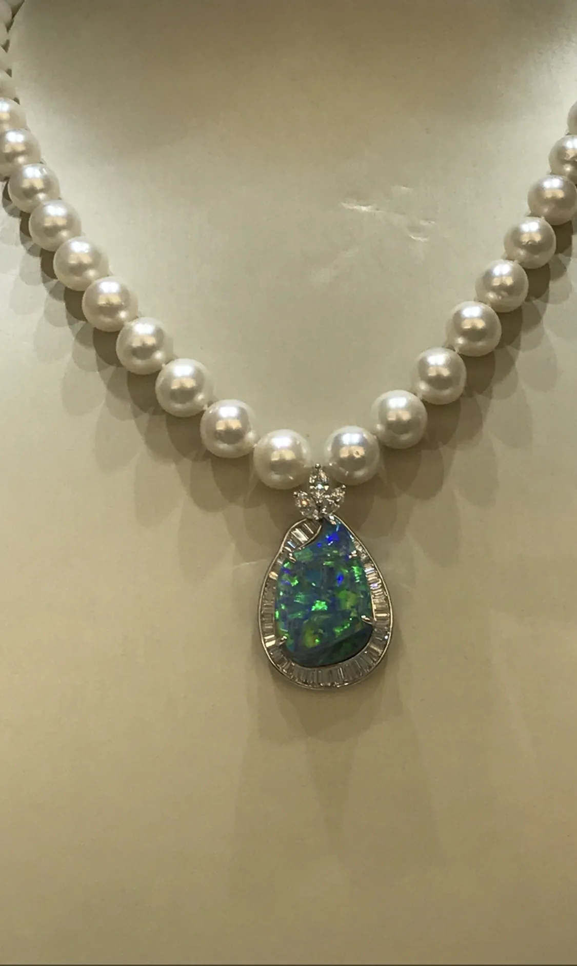 Pearl & Black Opal Necklace by Germani