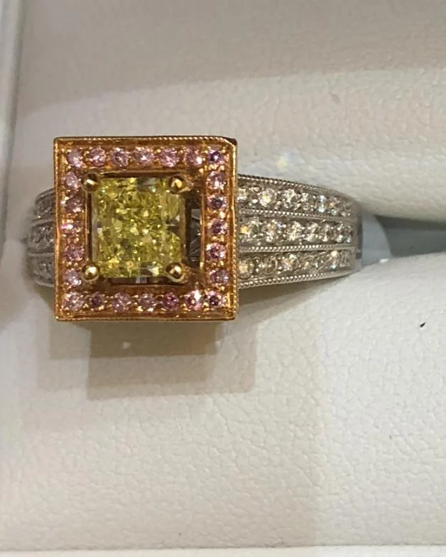 Pink and Yellow Diamond Ring by Germani