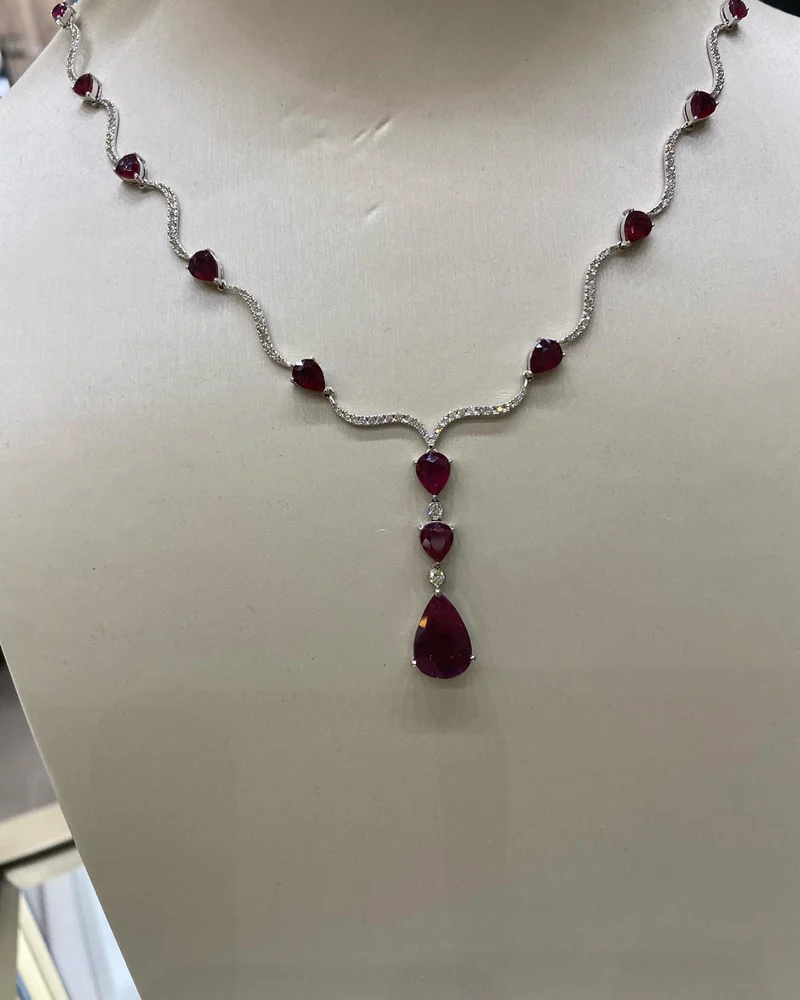Ruby Drop Necklace by Germani