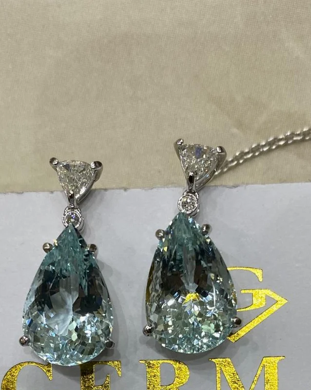 Natural Aquamarine Earrings by Germani