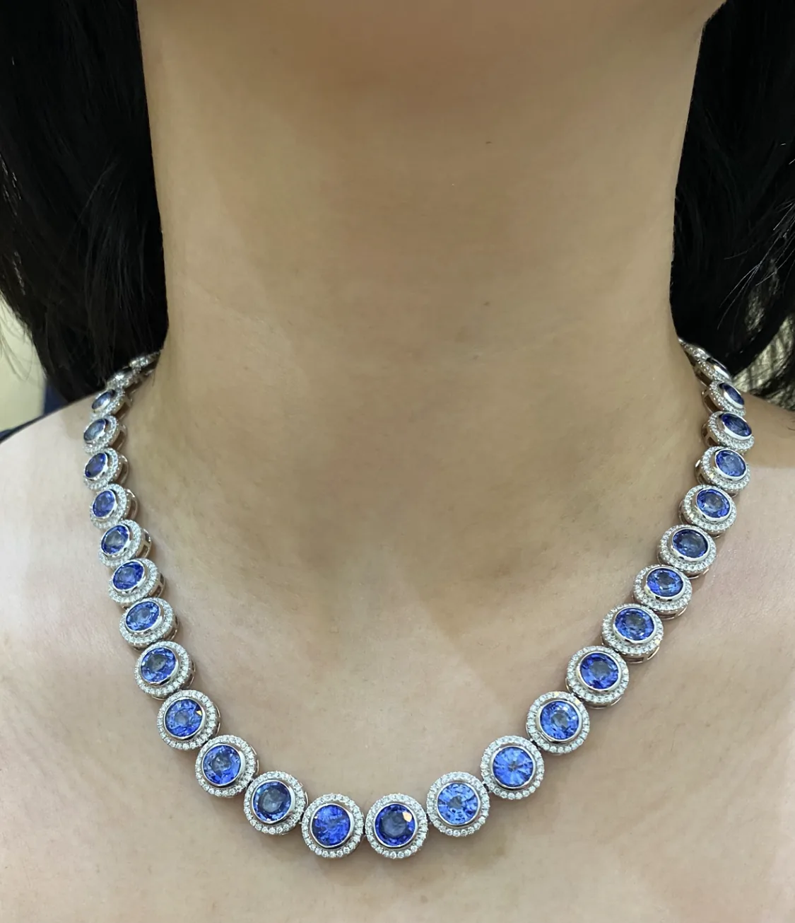 Blue Sapphire Rivière by Germani