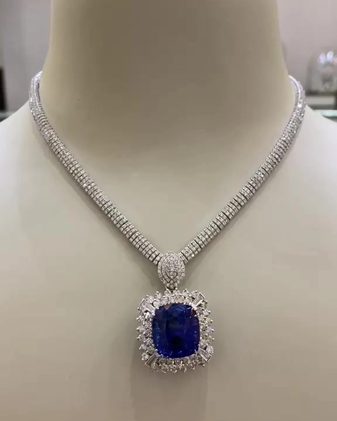 Tanzanite and Diamond Necklace by Germani