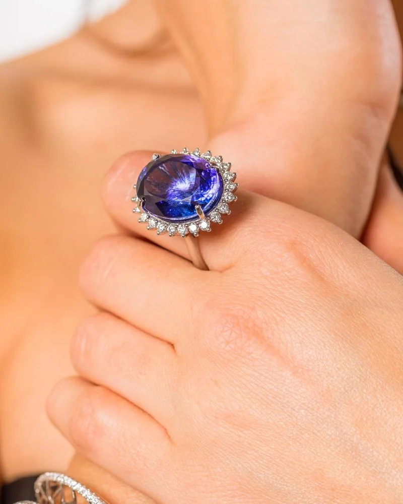 Tanzanite and Diamond Ring by Germani