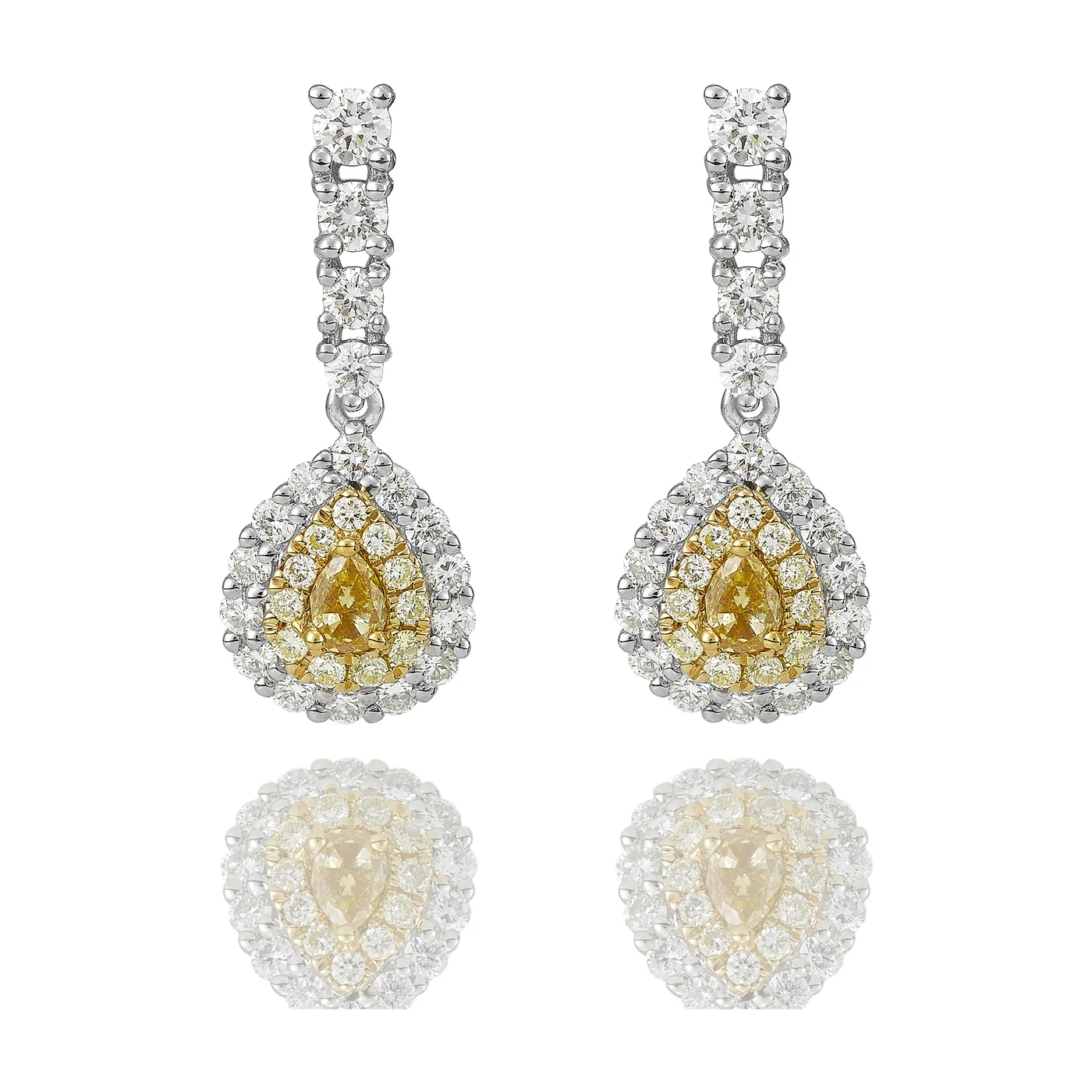 Yellow Diamond Drop Earrings by Germani